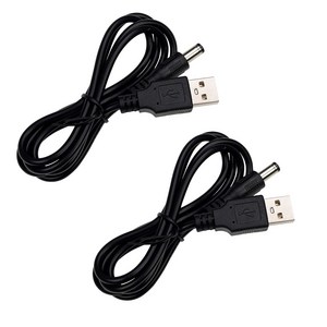 USB A타입 to DC 변환 케이블 외구경 5.5mm 내구경 2.1mm 2개 세트 컨버터 공유기 셋톱박스 전화기 다양한 전자기기용 충전 지원 케이블