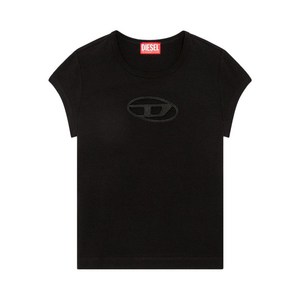 디젤 T-Angie 컷아웃 로고 티셔츠, 블랙계열, Standard XS(KR 44)
