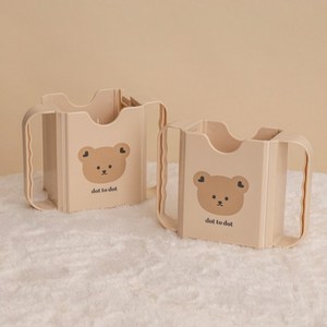 돗투돗 x 아가드 우유 팩 홀더 라지 사이즈 조절 확장형 유아 두유 주스 컵 손잡이 2.0, 베이지, 1개