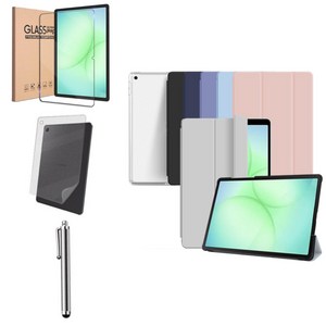 케이스나라 갤럭시탭 A11+ 플러스 / A11 호환 투명 클리어 케이스 북커버 강화유리 액정보호필름