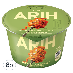 팔도 아리 모던누들 김볶음면 오리지널 컵 125g, 8개