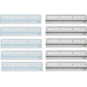 아이비스 12173 컬러 방안자 15cm 2종 x 5p 세트, 블루, 블랙, 1세트