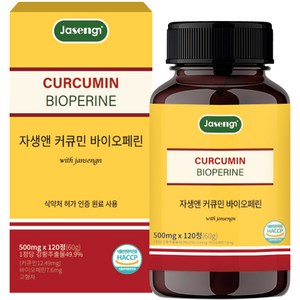 자생앤 커큐민 바이오페린, 120정, 1개