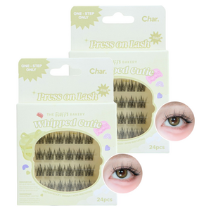 Char 핸드메이드 더 플러피 베이커리 윕 큐티 인조 속눈썹, 블랙, 2개