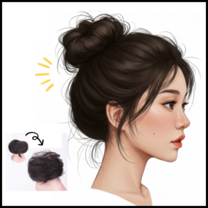 [정품] 핵폭신 볼륨 똥머리 올림머리 NEW신상, 1개, 다크브라운