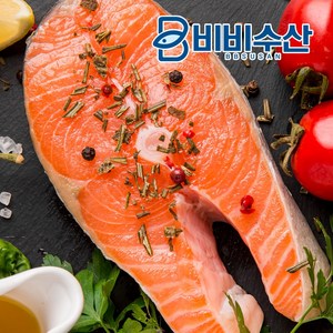 비비수산 연어 스테이크용 450g+케이퍼&홀스래디쉬소스, 1개