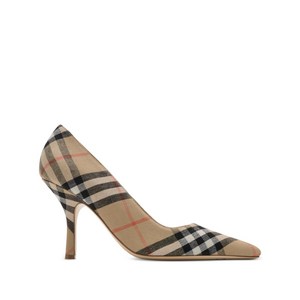 버버리 데임 체크 펌프스 90mm, Europe 36(KR 230), 베이지계열+블랙계열