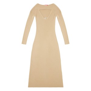 디젤 키홀 골지 미디 데이 드레스, 베이지계열, Standard S(KR 55)