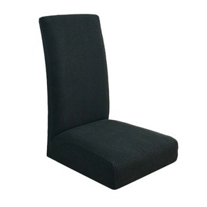 폴라 플리스 스트레치 낮은 짧은 의자 커버 바 의자 커버 체크 무늬 블랙