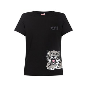 겐조 tiger-print cotton T-shirt, 블랙계열, Standard XS