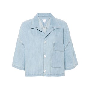 보테가 베네타 체스트 포켓 데님 셔츠