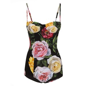 돌체앤가바나 DNA 플로럴 프린트 원피스 수영복, 블랙계열, Italy 1(KR 33)