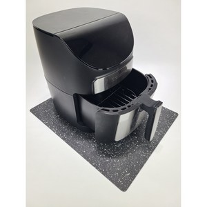 에어프라이어 받침 열차단매트 주방상판보호 깔개 독일모티프매트, 블랙실버-도트, 1개