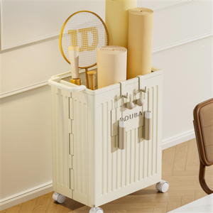 (주)실버미어 필라테스폼롤러 정리박스 홈트레이닝도구 요가매트 운동기구보관함, 운동기구 정리함_접이식_베이지, 운동기구정리함 베이지