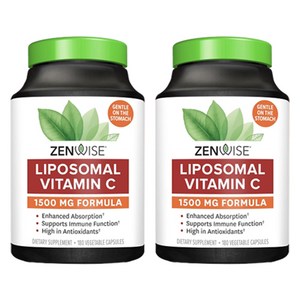 젠와이즈 리포소멀 비타민 C 1500mg 베지테리안 캡슐, 180정, 2개