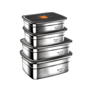 엠토이 냉장 스테인리스 밀폐 보관 용기 4종 세트, 1000 + 150..., 1세트