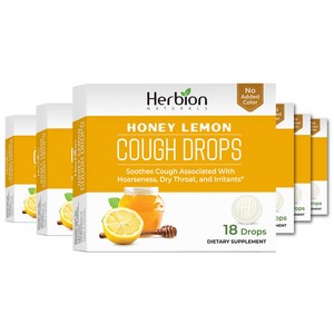 Herbion Naturals Cough Drops with Natural Honey Lemon Flavor 108 Count (Pack of 6), 6개