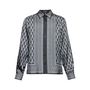 베르사체 기하학 패턴 셔츠, 그레이계열+블랙계열, Italy 54(KR 42)