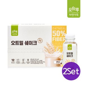 [오하루 자연가득] 오트밀 쉐이크 12입X2박스, 600g, 2개