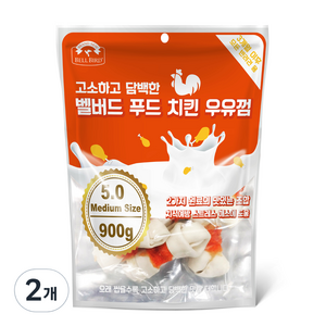 벨버드 반려견 대용량 우유껌 미디엄사이즈, 치킨우유껌맛, 900g, 2개