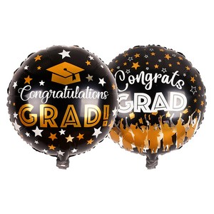 파티짱 졸업 풍선 모음 연말 신년 축하 파티 호일 은박 풍선, 졸업원형(일반블랙)