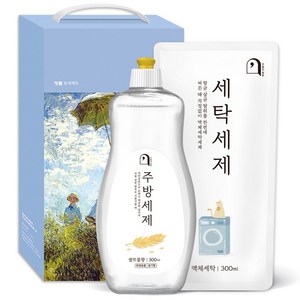 오늘의쉼표 세제 선물세트 답례품 생필품 23호 (주방세제 + 액체 세탁세제), 1개