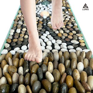 (천연 자갈)만복스톤 발 지압판 발바닥 지압 매트 발매트 고밀도, 중형, 돌길, 1개