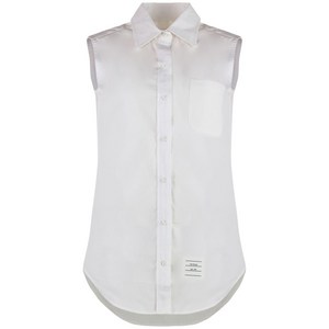 톰 브라운 민소매 그로그랭 포플린 셔츠, 화이트계열, Italy 44(KR 77)