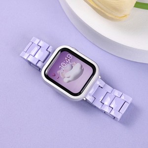 타임스토리 디먼트 애플워치 호환 캔디 스트랩 블럭 밴드 8 7 6 SE2 SE 5 4 3 2 1, 라이트퍼플(+돌돌이), 1개