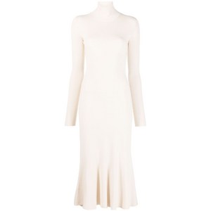 발렌시아가 하이 넥 니트 미디 드레스