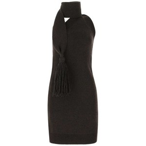 보테가 베네타 비대칭 니트 홀터넥 드레스