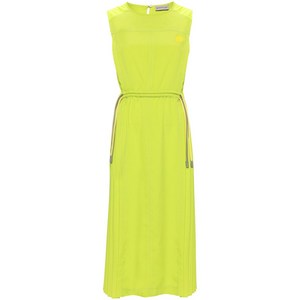 몽클레르 로고 아플리케 플리츠 미디 드레스, 그린계열, Italy 42(KR 55)