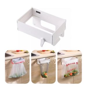 접이식 휴지통 선반 화장실 휴지통 벽걸이 펀칭리스 주방 다용도 수납 비닐봉지 선반, 흰색, 18*13*6, 3개