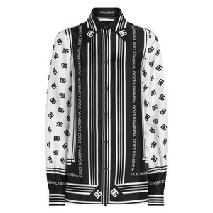 돌체앤가바나 DNA DG 프린트 셔츠, 화이트계열+블랙계열, Italy 46(KR 77)