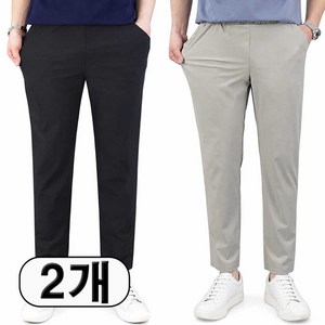 로코비전 1+1 남성 아이스 벤추리 바지 여름 스판 밴딩 슬랙스 빅사이즈