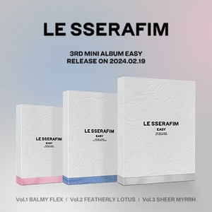 르세라핌 이지 앨범 (LE SSERAFIM) - 미니3집 음반 3d Mini Album (EASY) 사쿠라 김채원 카즈하 허윤진 홍은채 (케이크뮤직), FEATHERLY LOTUS ve. (블루)