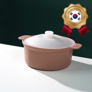소노리떼 국산 실리콘 계란찜기 원형 냄비 중형 600ml, 아몬드브라운, 1개