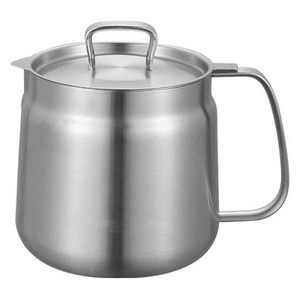 Tiger Pavilion 스테인리스 스틸 키친 오일 스토리지 포트 1.5L 뚜껑 포함, 14cm, 1개