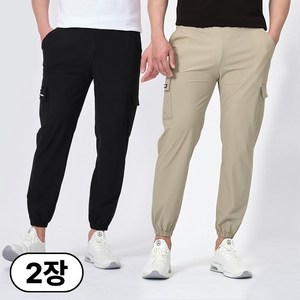필드웍스 1+1 남성 여름용 아이스 카고 조거팬츠 쿨 스판 냉감바지