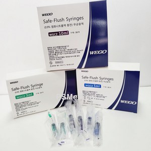 wego 위고 일회용 멸균 생리식염수주사기 세이프 플러쉬 3ml 5ml 10ml 세척용주사기, 10ml(30개입), 1개