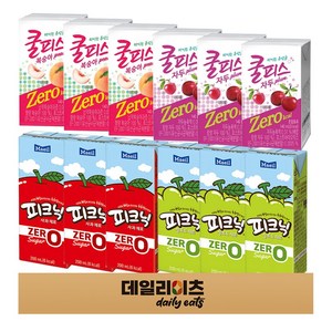 제로칼로리 드링크 팩음료 4종 12개 (피크닉 제로슈거 사과 & 청포도) (쿨피스 제로 복숭아 & 자두)