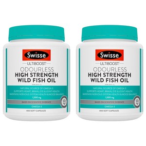 스위스 울티부스트 하이 스트렝스 와일드 피시 오일 1500mg 소프트 캡슐, 400정, 2개