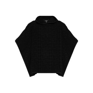 발망 로고 자수 후드 판초, 블랙계열, Standard L(KR 110)