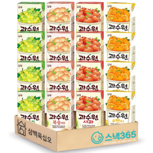 과수원 세트 190mlX16개 (복숭아4 + 청포도4 + 오렌지4 + 사과4)