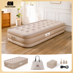 TANSTRIDER 에어침대 에어매트내장형 실내 캠핑 자충매트 높이40cm 휴대용 펌프베드 자동펌프 내장형 높이40cm 휴대용 캠핑 에어베드 매트리스 에어펌프 내장 캠핑 에어매트