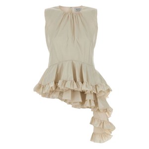 알렉산더맥퀸 러플 비대칭 탑, 베이지계열, Italy 40(KR 55)