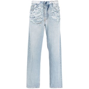 디젤 디스트레스드 스트레이트 진, 블루계열, Denim size 28(KR 90-95)