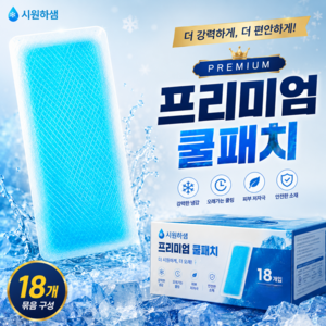 시원하샘 골프 캠핑 등산 여름 냉각시트 아이스 쿨 패치 18개, 150g, 1세트