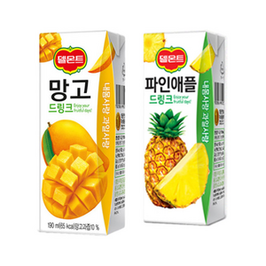 델몬트 드링크 190ml (망고x24팩) + (파인애플x24팩), 1세트