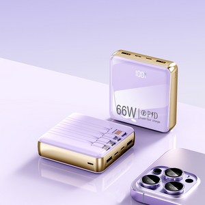 보조배터리 27000mAh 대용량 66W 초고속 충전 디지털 디스플레이 초경량 내장 4개 케이블 고급 유리 광택 마감 기내 반입 가능 다양한 색상 가능 여행을 함께 떠나요